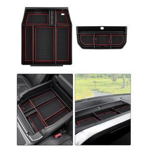 [미국배송] 칼티스 2PCS F-150 센터 콘솔 오거나이저 및 포드 F150 2021 2022 2023 2024용 대시 트레이 보관함 암레스트 인서트 트레이(라이트 제외)