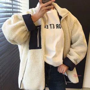 여성 양면 후리스 겨울 리버시블 뽀글이 투웨이지퍼efg498