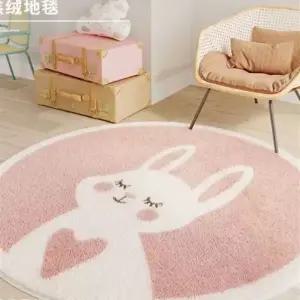 픽유아 미니 귀여운 양털 아이방 원형러그 카페트 동물