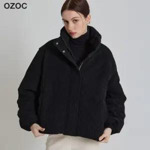 코듀로이 스트링 패딩 점퍼