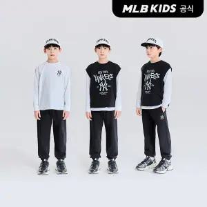 [MLB키즈][50%OFF](공식)25SS 바시티 3PCS 베스트 긴팔티 NY (Black) 7AS1V0151-50BKS