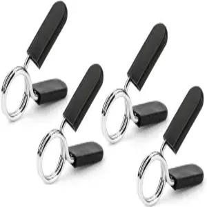 4Pcs 스테인리스 스틸 스프링 클립 칼라 웨이트 바 바벨 클램프 1인치 덤벨 일반 바벨용 역도 액세서리
