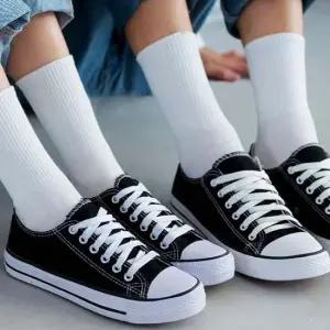 긴목 기본 양말 02중목양말-블랙 긴목 데일리삭스 남녀공용