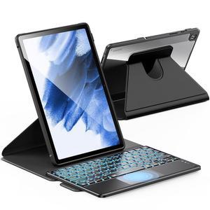 삼성 갤럭시 탭 A9 플러스 5g 케이스, 키보드 고정밀 트랙패드 및 7색 백라이트 360도 회전, 분리 가능한 무선 키보드 케이스, 탭 A9+ 11인치 2023용 INFILAND, 블랙