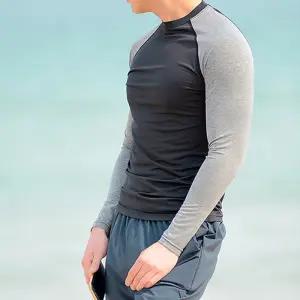 남성 긴팔 래쉬가드 상의 1P 티셔츠 수영복 비치웨어