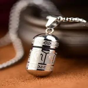 티타늄강 약통 목걸이 밀폐 캡슐 보관통 방수 알약 소형 비상약 실용적인