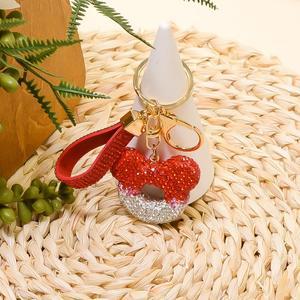 호환 클레이 키체인 링  라인스톤 메탈 가죽 로프  속이 빈 펜던트  휴일 선물