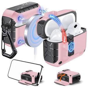 에어팟 프로 3 폰 스탠드 케이스 커버 마그네틱 자동 잠금 케이스 (클리닝 키트 & 키체인 포함) 에어팟 프로 3 보호 케이스