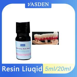 Vasden 핑크 레드 클리어 색상 경화 수지 액체 치과용 라이트 치료 재료 아크릴