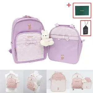 [빈폴키즈]키즈 리본 퀼팅 여아 책가방 백팩 실내화 가방 신발주머니 세트 [백화점판]