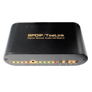 SPDIF TOSLINK 디지털 광 오디오 트루 매트릭스 4x2 스위치 스위처 분배기, 4 인 2 출력 비디오 컨버터, 원