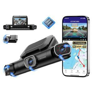 SEO 한글 상품명: 차량용 4채널 블랙박스 전후좌우 실내 촬영 2K+FHD 고화질 IR 나이트비전 음성제어 와이파이 128GB 내장