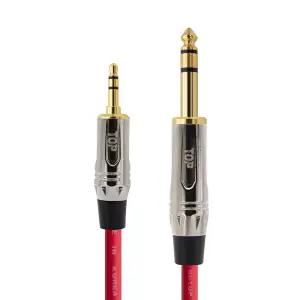 HDTOP 국산 메탈 3.5 TO 5.5 스테레오 케이블 레드 10M HT-TP4223