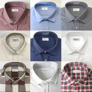 남성 긴팔 화이트셔츠 체크 정장 와이셔츠 4계절 일반핏 컬러 배색 남자 남방 스트라이프