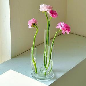 삼발 꽃병 화병 인테리어 토분 3단 바닥 원형 튜브 거실화분 굽은 집들이선물