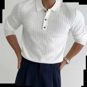 남자무지맨투맨 단추 골지 카라 긴팔티 머슬핏 캐주얼 좋은신축성