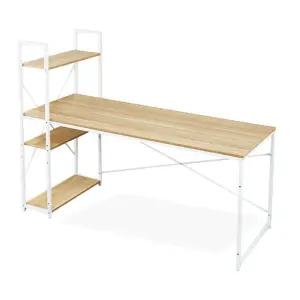 더크린 H형 수납선반 테이블 1600x600데스크세트 원룸인테리어 사무 공부책상 자취방