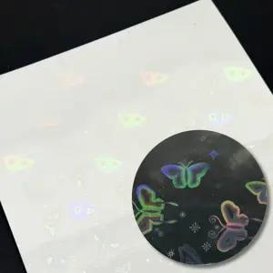 나비 홀로그램 손코팅지 투명 보호 필름지 A4