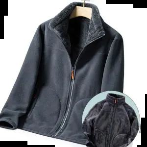 자켓 LND 남녀공용 양면 플리스 따뜻한 안감 털 후리스 집업 점퍼 겨울 아우터 남성 여성