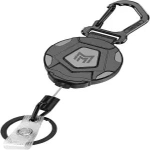 MNGARISTA 리트랙터블 키체인 헤비 듀티 카라비너 배지 홀더 31.5인치 스틸 코드가 장착된 전술 ID 릴