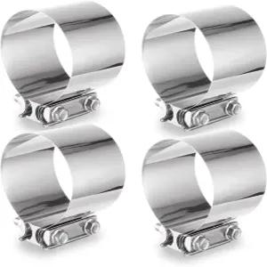 Acrux7 4팩 5인치 배기 클램프 버트 조인트 밴드 슬리브 커플러 304 스테인리스강 파이프 커넥터 머플러 및