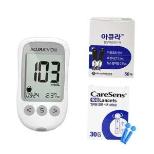 아이센스 아큐라 혈당측정기+시험지 50매+채혈침100