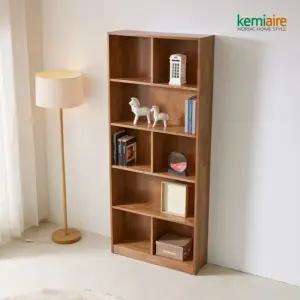 오델로 고무나무원목 5단 800 월넛책장 KFZ-962