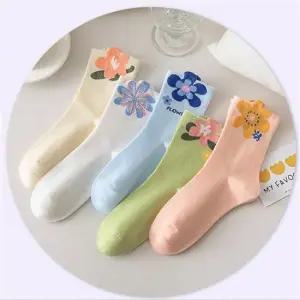 [플라워] 빅 플라워 꽃 중목양말 5컬러 화사한 코디