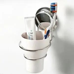 ( )칫솔통 치약 칫솔꽂이 스텐 컵걸이 흡착식 거치대