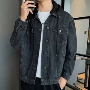 후드탈부착 후드 자켓 연청 스판데님 스판 숏 빈티지 블랙진 봄 [f8764D4]