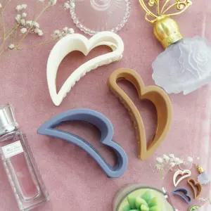 무광집게핀 하트모양 무광 반머리 올림머리 집게핀 10colors