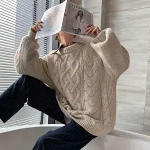 도톰한 MZ64JU75 스타일 여성 꽈배기 따뜻한 겨울 니트 티셔츠