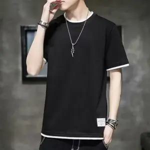 남성 5컬러 페이크 레이어드라운드넥 여름 반팔티셔츠 aIg2+2Pxl