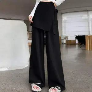 여성 LT60HH20 2컬러 유니크 슬랙스 와이드 랩 레이어드 롱팬츠