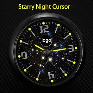 차량용시계 자동차 시계 시계 수정 자동차 인테리어 전자 석영 시계 자동차 장식 로고와 도요타 벤츠 아우디 푸조 Skoda