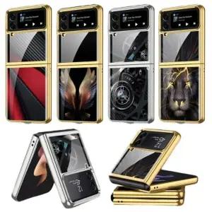 유니블링 갤럭시 z플립4 강화유리 프레임 범퍼 풀커버 케이스