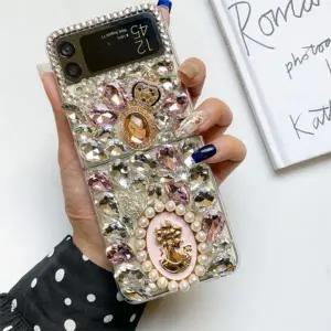 유니블링 갤럭시 z플립4 z폴드4 데코덴 진주 키링 젤리 케이스