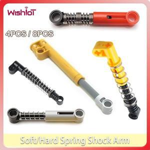 [호환품]4PCS/8PCS/16PCS 충격 팔 MOC 기술 DIY 부품  소프트/하드 서스펜션 스프링 빌딩 블록 자동차 키덜