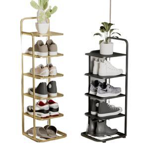 좁은 현관 틈새 미니 선반 무광블랙5단 신발장 정리대 사무실 수납