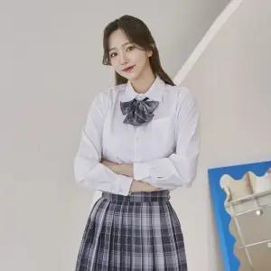 교복몰 심플 포켓 긴팔 블라우스 교복셔츠 교복 학생 여자교복