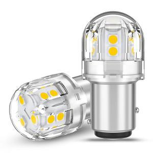 12V 24V 차량용 S25 더블 전구 LED 화이트 폭발적인 광택 테일램프 / 브레이크램프 15연 3030SMD BAY15D P21 5W 램프 범용 고휘도 차량 검사 대응 국산차용 2개입