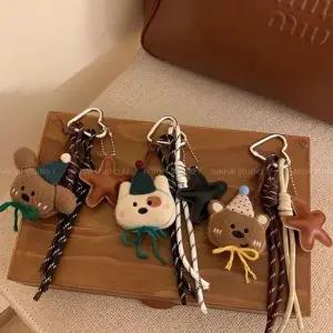 [하프클럽/]동물 키링 고리 꼬깔 디자인 가방 장식용 키홀더