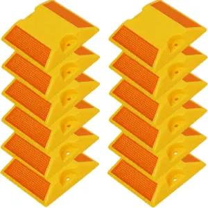 12 팩 4 x 인치 도로 반사판 반사 포장 마커 진입로 및 아스팔트 스터드 과속 방지턱 보도 보행자 횡단