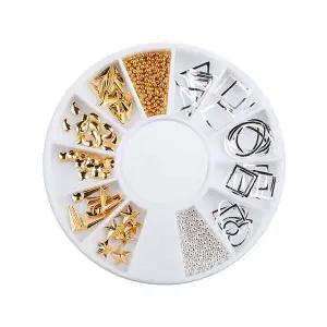 [하프클럽/]네일아트재료 데코파츠 골드실버혼합 골드실버파츠 레