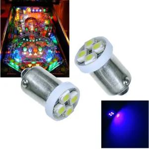 PA 10PCS 1893 44 47 756 1847 BA9S 4SMD LED 웨지 핀볼 머신 전구 보라색-6.3V