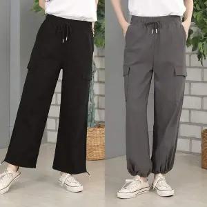 여성 QM051805 뉴 면스판 팬츠 카고건빵 스트링 투웨이 바지