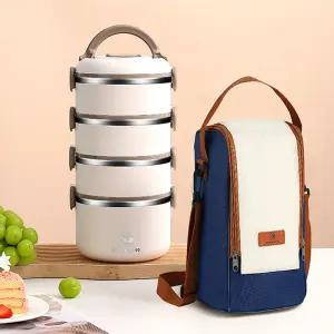 대형 스텐 보온 세트 도시락 죽통 도시락통 가능 4종 가방 이중숄더백