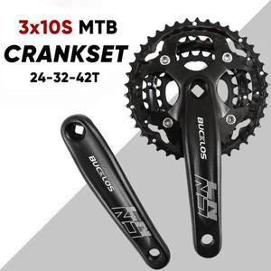 알루미늄 합금 MTB 자전거 크랭크셋 64/104 BCD 24/32/42T 체인링 세트 8/9/10/11단 호환 산악 도로 부품