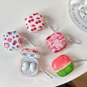 삼성 갤럭시 버즈 2 프로 무선 블루투스 이어폰 케이스용 과일 체리 립스 케이스, 버즈 FE 라이브용 소프트