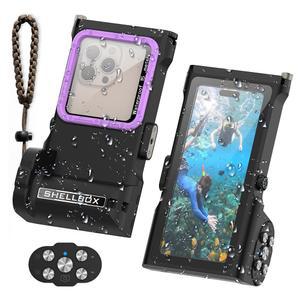 Nowvnvuy 블루투스 컨트롤 스쿠버 다이빙 케이스 - 스노클링 수영용 15m(50피트) 방수 폰 커버, 아이폰 삼성 구글 픽셀 프로 맥스 플러스 울트라용 범용 수중 하우징,